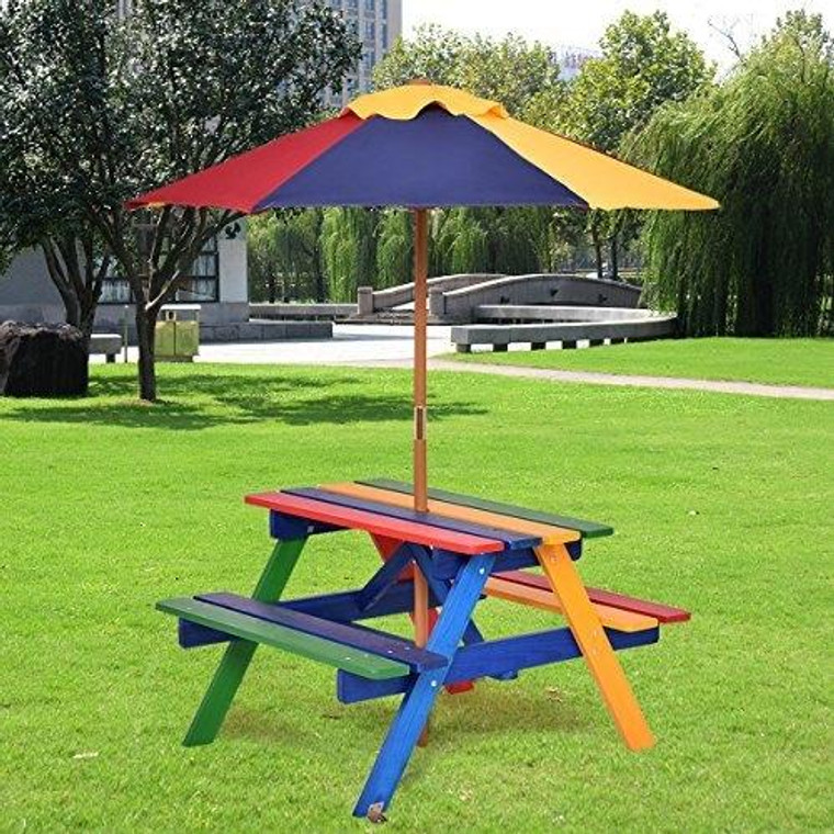 4 Seat Kids Picnic Folding Garden Umbrella Table OP3156