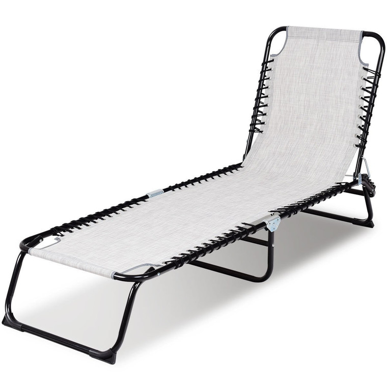 Foldable Camping Patio Chaise Lounge Chair OP3879GR