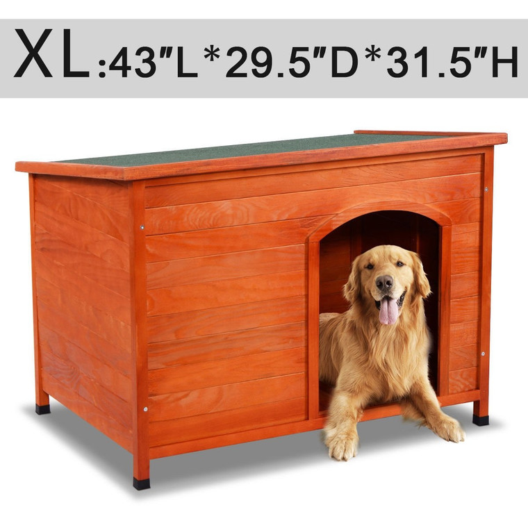 Wood Weather Resistant Home Outdoor Ground Dog House-Xl PS7214-XL