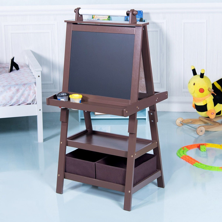 Kids Standing Art Easel With 2 Storage Boxes BB4829