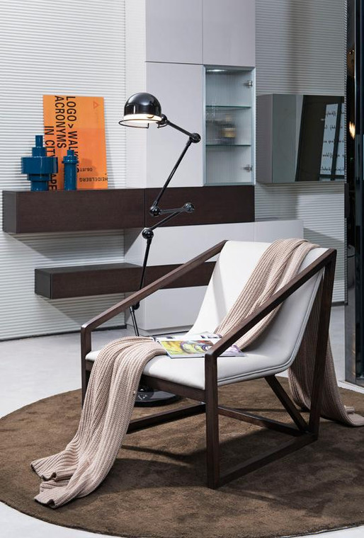 Divani Casa Taranto Modern Grey Eco-Leather Lounge Chair VGWCM511Y-GRY By VIG Furniture