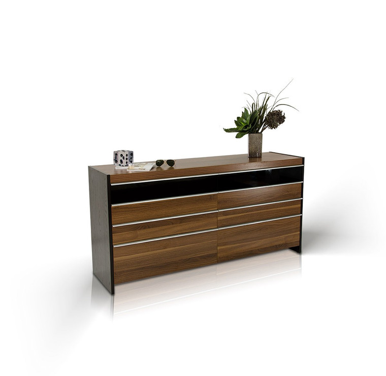 Modrest Rondo Modern Walnut Bedroom Dresser - VGWCRONDO-DR By VIG Furniture