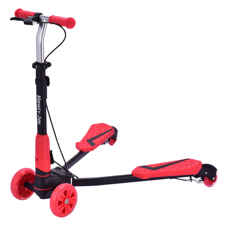 Height Adjustable 4 Light Up Wheels Foldable Kids Scooter-Red TY570718RE
