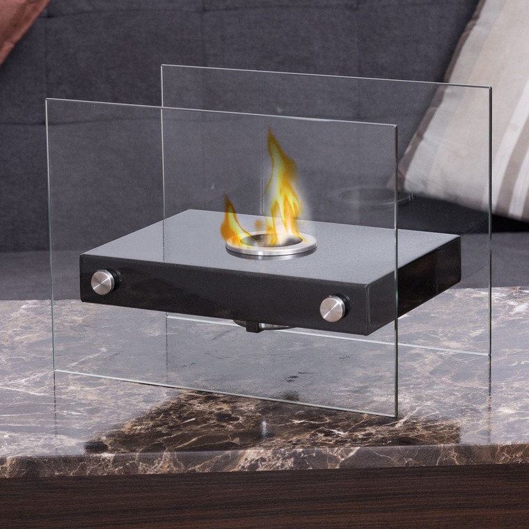 Portable Ventless Firepit Bio Ethanol Tabletop Fireplace HW56689