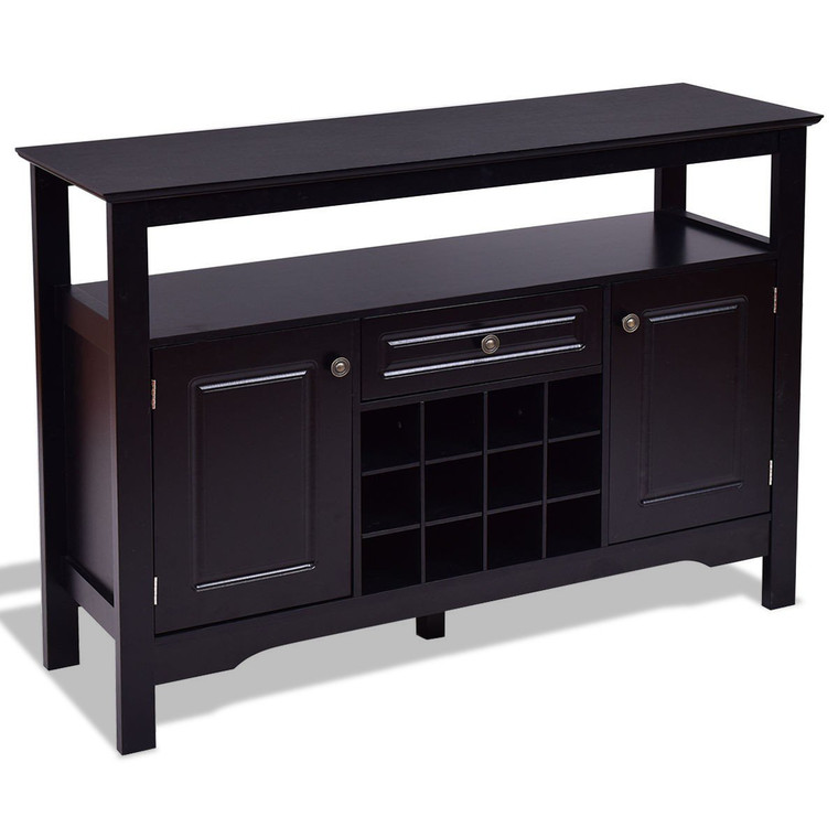Elegant Classical Multifunctional Wooden Wine Cabinet Table HW55015BK