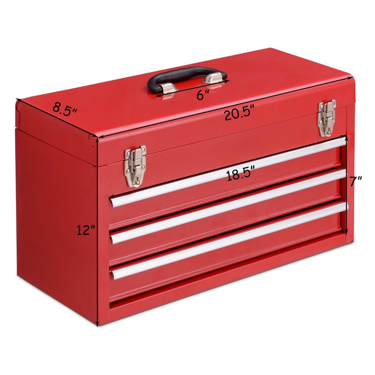 Portable Garage Mechanic Tool Cabinet Box With 3 Drawers TL35116