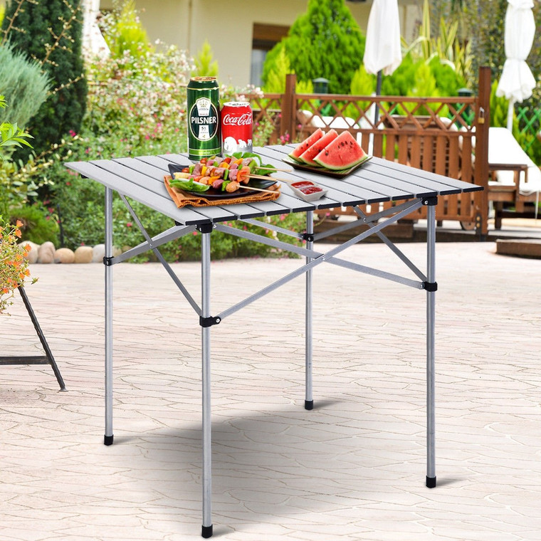 Roll Up Portable Folding Camping Aluminum Picnic Table OP2838
