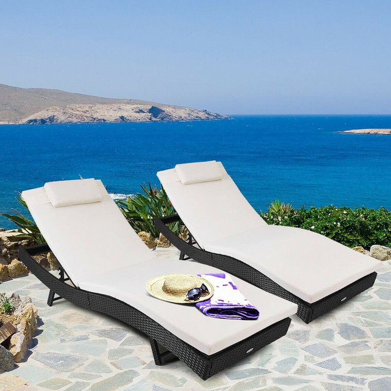 Outdoor Rattan Chaise Lounge Chair HW52051