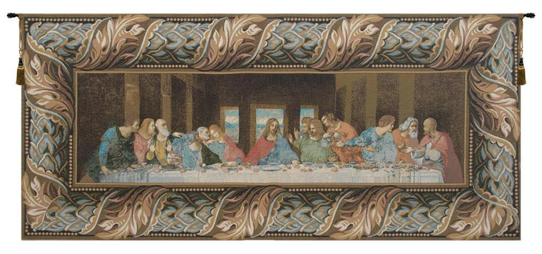 The Last Supper Italian With Border Italian Tapestry WW-11703-15604