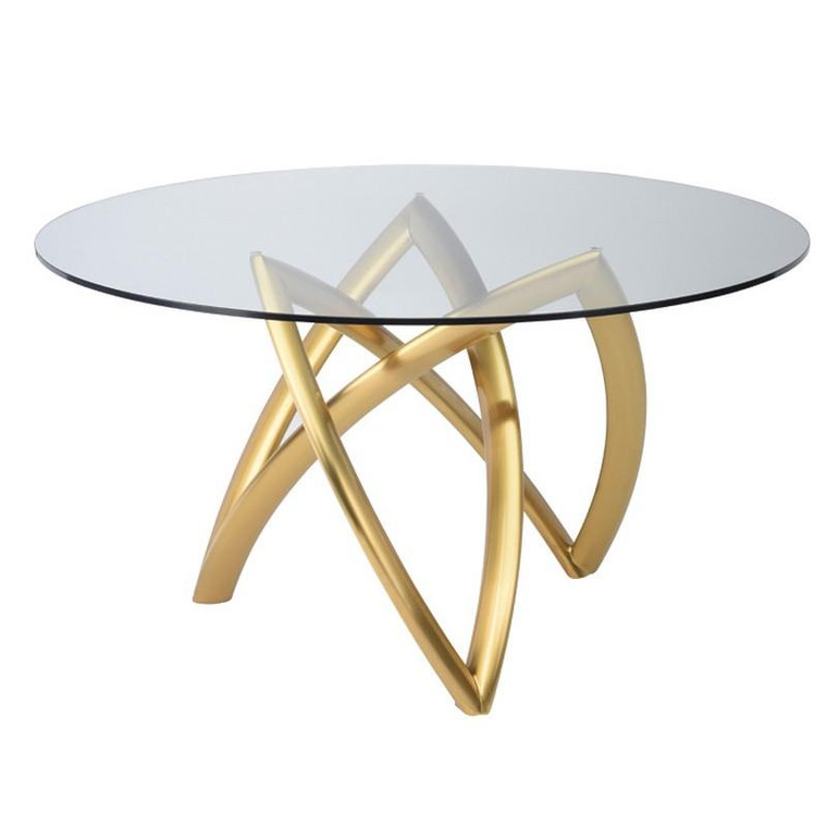 Nuevo Martina Dining Table - Clear/Gold Hgtb490