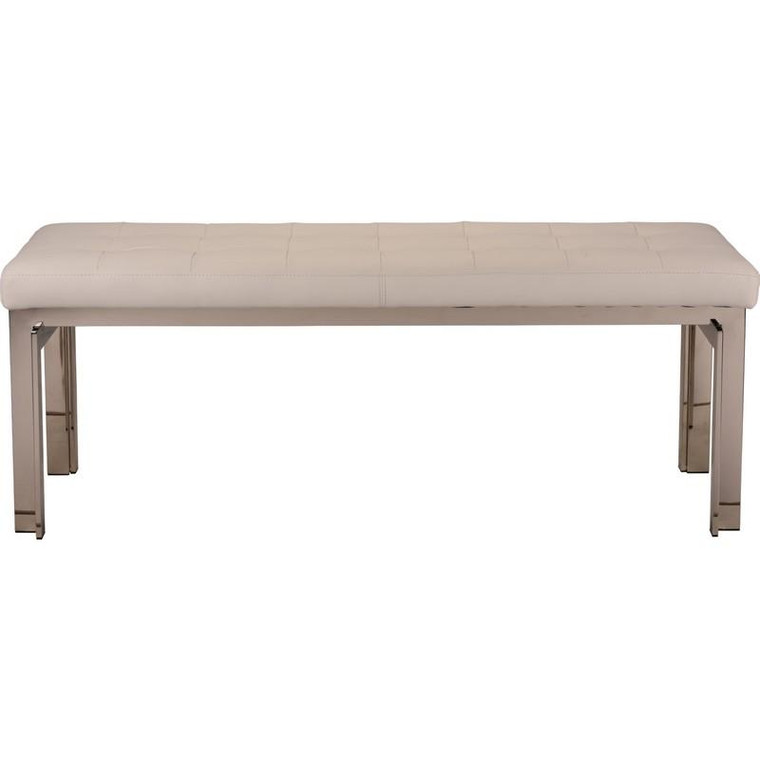 Nuevo Vincent Occasional Bench - White/Silver Hgtb481