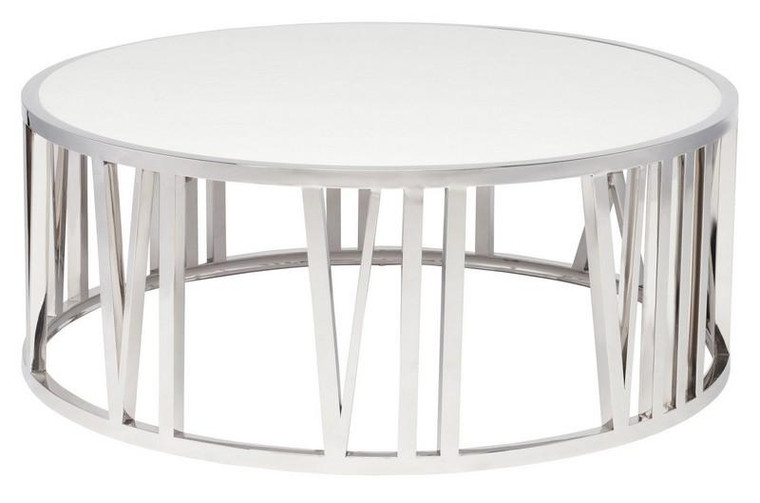 Nuevo Roman Coffee Table - White/Silver Hgtb448