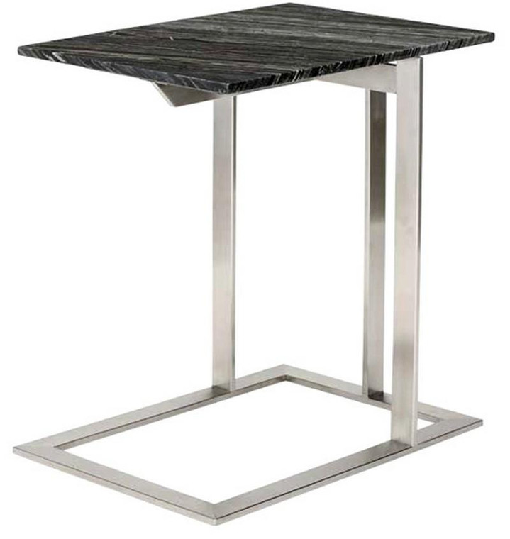 Nuevo Dell Side Table - White/Silver Hgta377