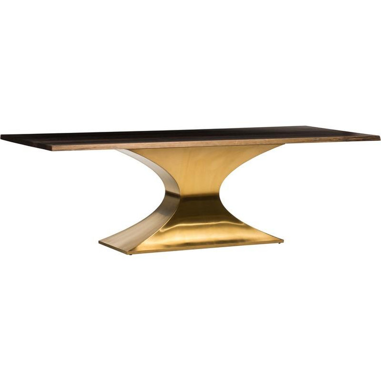 Nuevo Praetorian Dining Table - Seared Oak/Gold Hgsx232