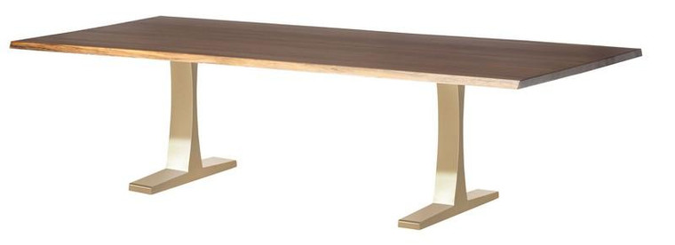 Nuevo Toulouse Dining Table - Seared Oak/Gold Hgsx191