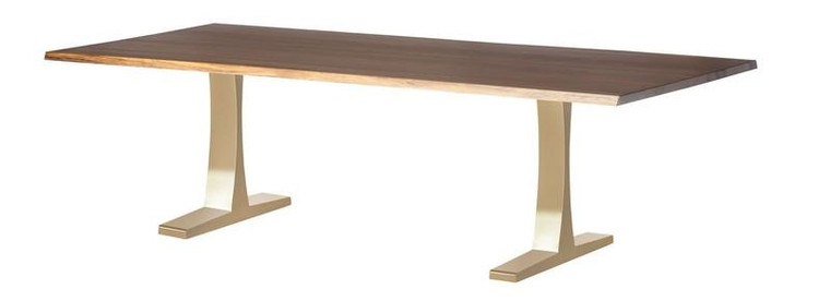 Nuevo Toulouse Dining Table - Seared Oak/Gold Hgsx190