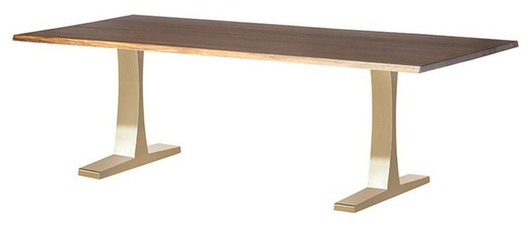 Nuevo Toulouse Dining Table - Seared Oak/Gold Hgsx189