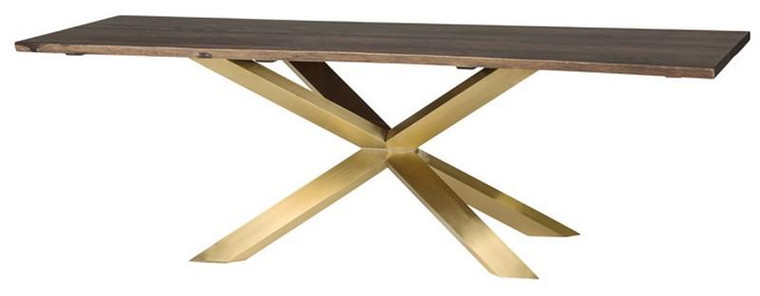 Nuevo Couture Boule Dining Table - Seared Oak/Gold Hgsr696