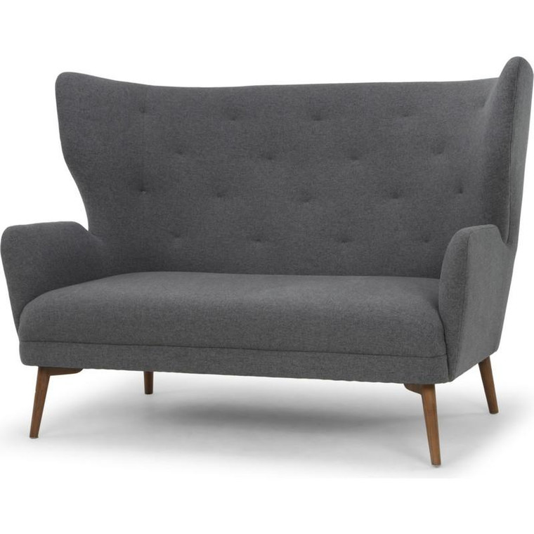 Nuevo Klara Double Seat Sofa - Shale Grey/Walnut Hgsc191