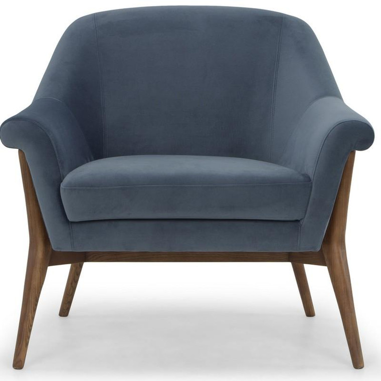 Nuevo Charlize Fabric Occasional Chair - Dusty Blue/Walnut Hgsc181