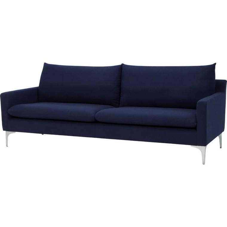 Nuevo Anders Triple Seat Sofa - Navy Blue/Silver Hgsc109