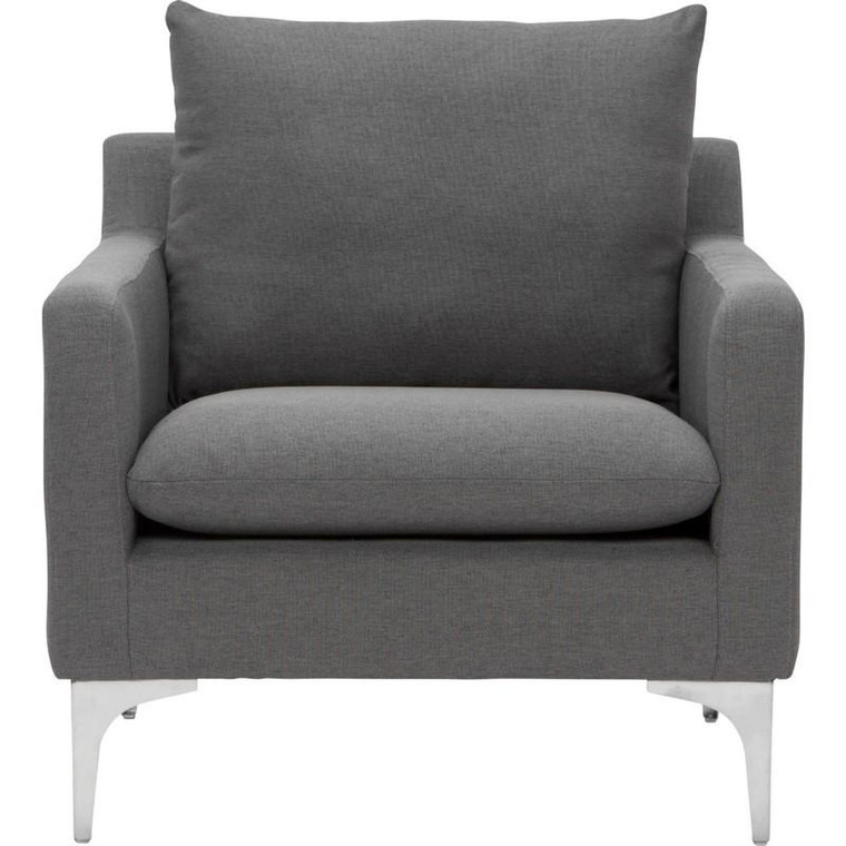 Nuevo Anders Fabric Occasional Chair - Slate Grey/Silver Hgsc107