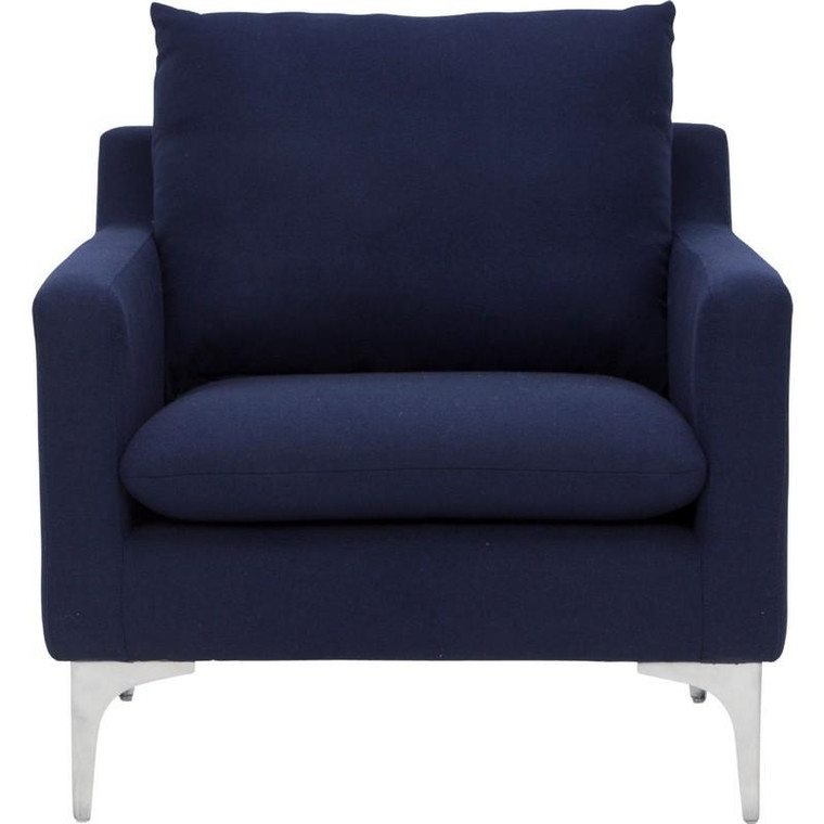 Nuevo Anders Fabric Occasional Chair - Navy Blue/Silver Hgsc106