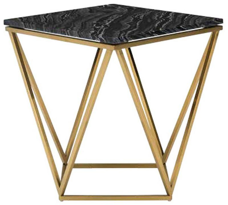 Nuevo Jasmine Side Table - Black/Gold Hgna301