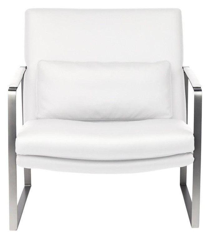 Nuevo Leonardo Occasional Chair - White/Gunmetal Hgdj942