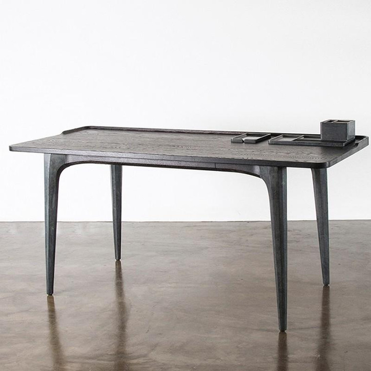 Nuevo Salk Desk Table - Seared Oak/Grey Hgda586