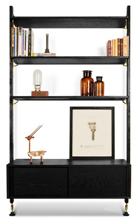 Nuevo Theo Modular Shelves Shelves Without Cabinet - Black Hgda573