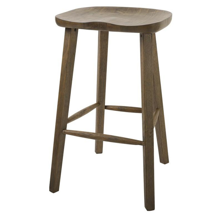 Nada Home Tractor 30" Bar Height Stool In Vintage Smoke Wire Brush Nh101253-Wbs-Vs