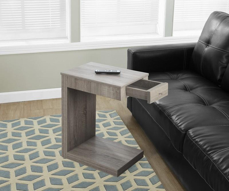 Monarch Accent Table - Dark Taupe With A Drawer I 3191