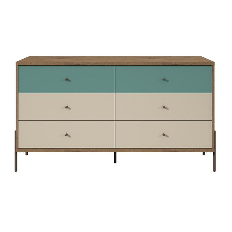 Joy 59" Wide Double Dresser With 6 Full Extension Drawers 350592