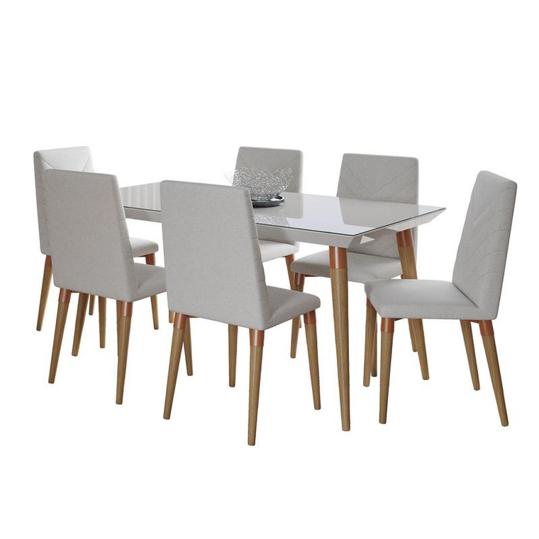 7-Piece Utopia 62.99" Dining Set With 6 Dining Chairs 2-107452109251