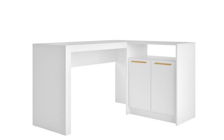 Kalmar L -Shaped Office Desk With Inclusive Cabinet In White 138Amc6
