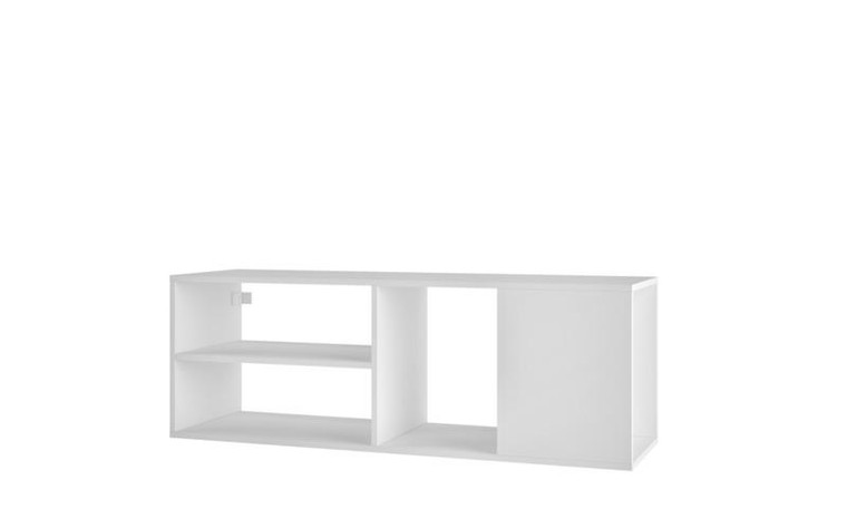 Minetta 46" Floating Tv Stand With 4 Shelves In White 127Amc6