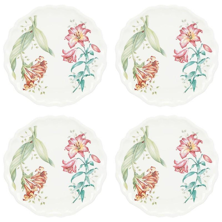 Butterfly Meadow Melamine 4-Piece Accent Plate Set 856372 By Lenox