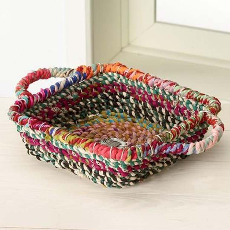 Multi Color Jute Basket (Pack Of 6) 15002