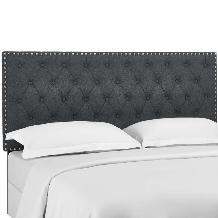 Helena Tufted Full Queen Upholstered Linen Fabric Headboard MOD 5860 GRY by Modway Furniture