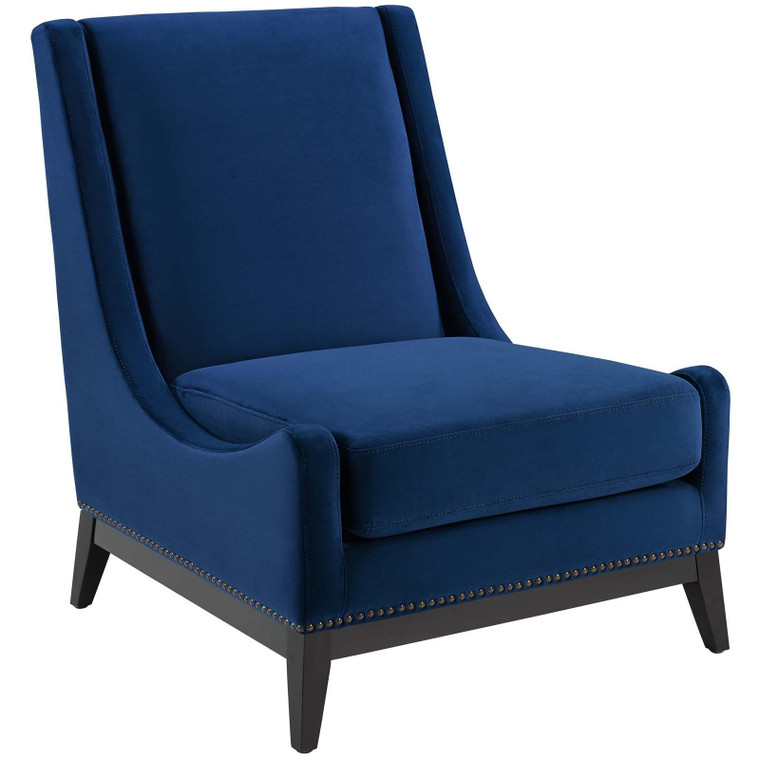 Confident Accent Upholstered Performance Velvet Lounge Chair EEI 3488 NAV by Modway Furniture