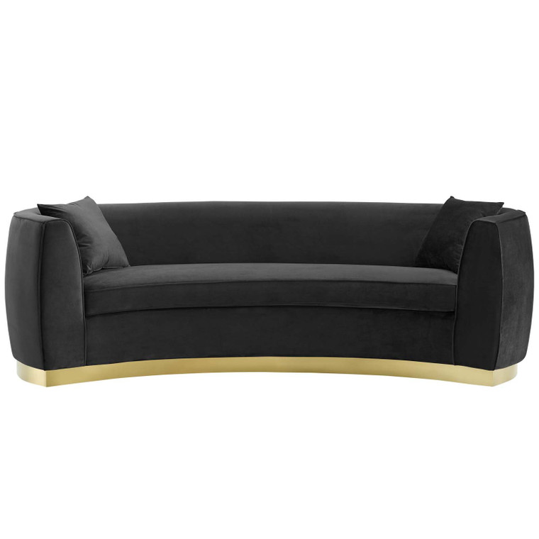 Resolute Curved Performance Velvet Sofa EEI 3408 BLK by Modway Furniture