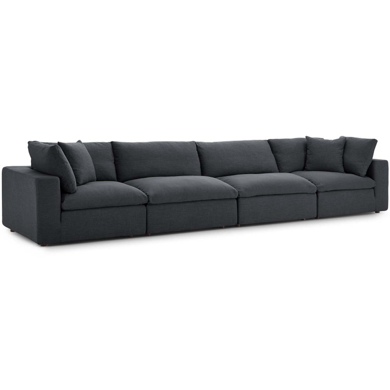 Commix Down Filled Overstuffed 4 Piece Sectional Sofa Set EEI 3357 GRY by Modway Furniture