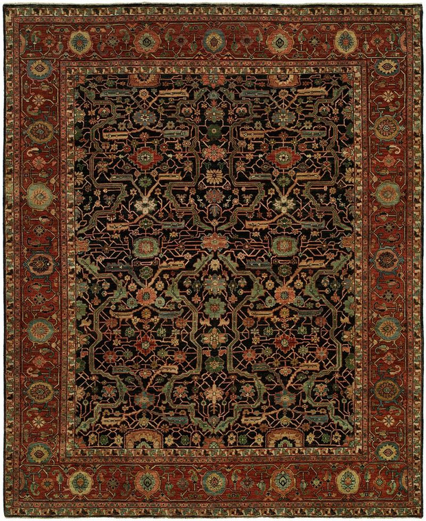 Harounian Antique Heriz 121 Blue - Red 9'X12' Hand Knotted Wool Rug 11387