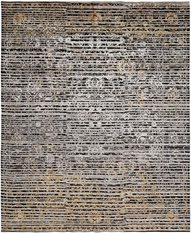 Harounian Celest Cl-14 Black - Silver 9' X 12' Hand Knotted Wool & Viscose Rug 10830