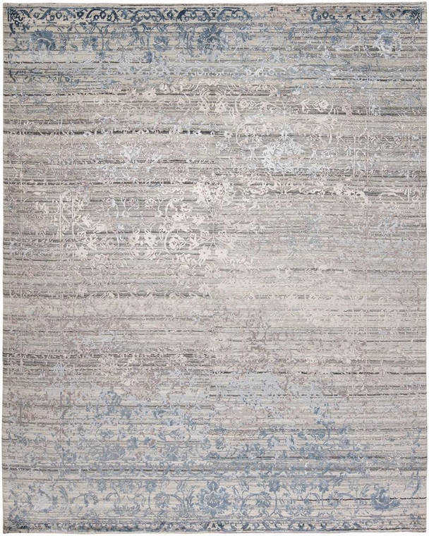 Harounian Celest Cl-12 Grey - Blue 9' X 12' Hand Knotted Wool & Viscose Rug 10826