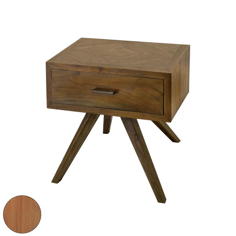 Guild Master Teak Patio Side Table With Storage In Euro Teak Oil 7117011Et