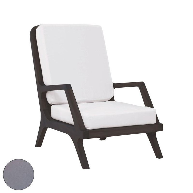 Guild Master Teak Garden Lounge Chair Cushions In Grey 2317013S-Go