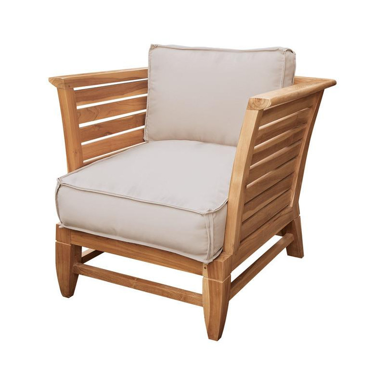 Guild Master Teak Slat Patio Chair Cushions In Cream 2317004S-Co