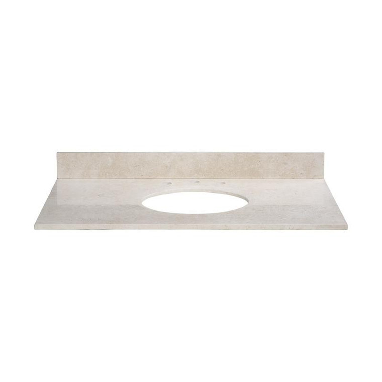 Stone Top - 49-Inch For Oval Undermount Sink - Galala Beige Marble Maut490Cm